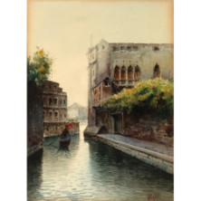 0694 CANAL IN VENICE. Watercolor